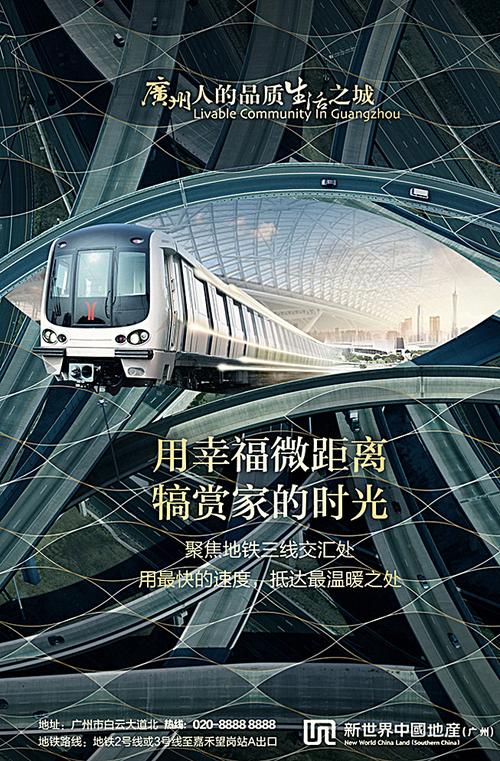 广州房地产海报地铁交通图片